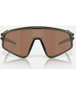 Oakley Latch Panel Shield Sunglasses With Mirrored Lens - Natural