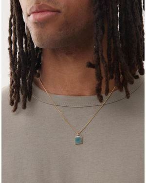 FADED FUTURE Blue Resin Pendant Necklace - Brown