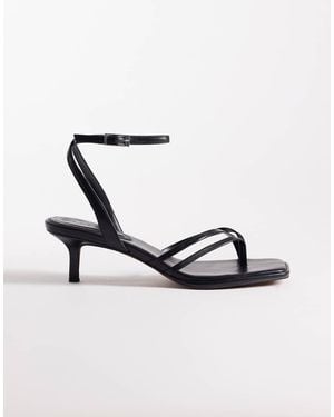 ASOS Harbour Minimalist Strappy Flip Flop Kitten Heel Sandals - White