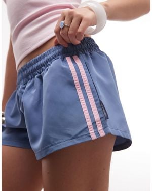 Collusion Nylon Sporty Stripe Booty Short - Blue