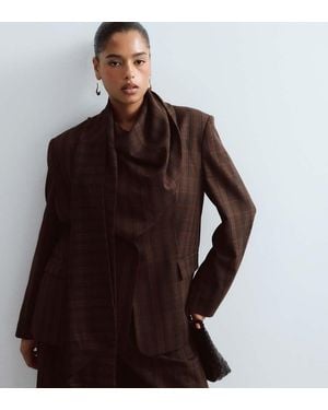ARRANGE Curve Blazer-Co-Ord Met Gedrapeerde Sjaalkraag - Bruin