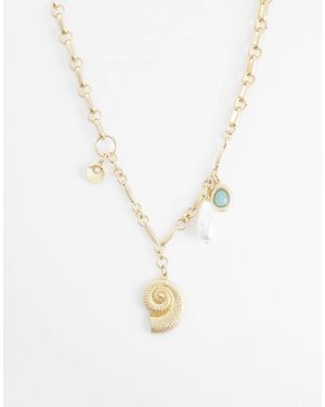 ASOS Collar Con Charms Marinos Asimétricos De - Blanco