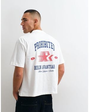 Prohibited Back Print Avantgarde Graphic T-shirt - White