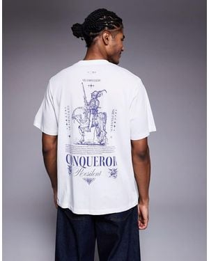 ADPT T-Shirt Oversize Bianca Con Grafica Sul Retro - Bianco