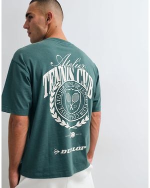 ASOS T-shirt oversize avec imprimé dunlop tennis en - Vert