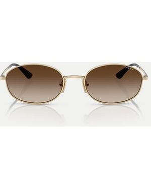 Vogue Oval Sunglasses With Lens - White