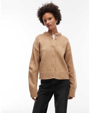 ASOS Knitted Essentials Boxy Cardigan - Natural