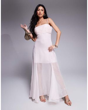 Forever New Vestito Lungo Trasparente Polvere - Viola