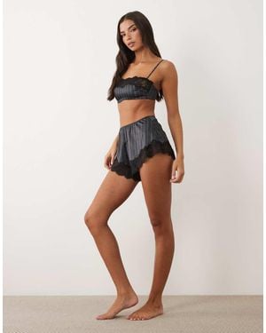 ASOS Madeline Franse Slip Met Kanten Rand - Blauw