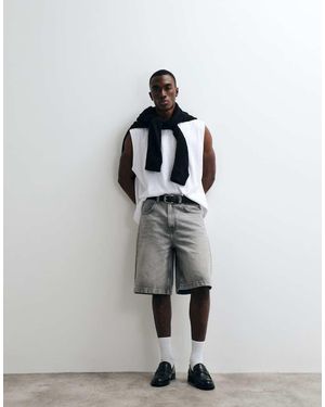 ASOS Loose Denim Jorts - White