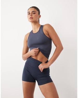 4505 Icon High Waist 8m Booty Shorts - Blue