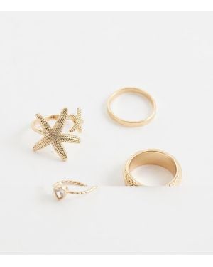 ALDO Starfish Embellished Layered Rings - Natural