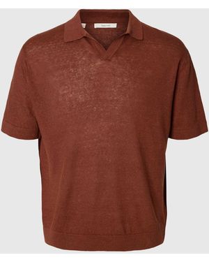 SELECTED Polo - acajou cerise - Marron