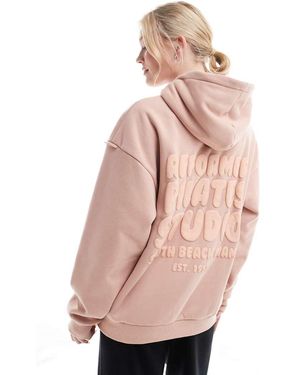 South Beach Reformer Back Graphic Hoodie - Pink