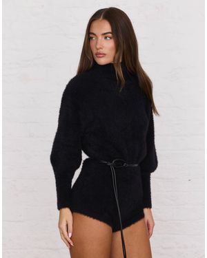 Aria Cove Playsuit mit struktur und rollkragen - Schwarz