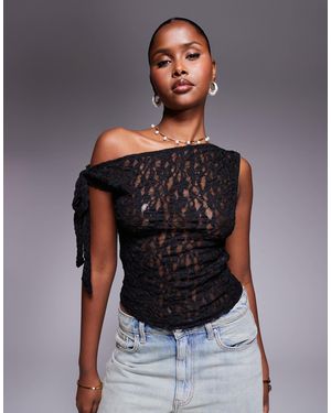 ASOS – oberteil aus spitze - Schwarz