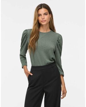 Vila Top De Manga 3/4 En Laurel Wreath-Verde