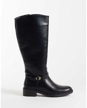 New Look Stivale Da Equitazione Al Ginocchio Con Fibbia - Nero