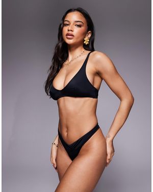 ASOS Maya Negril V-front Thong Bikini Bottom - Gray