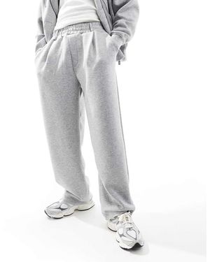 Bershka Premium Co-ord Wide Leg jogger - White