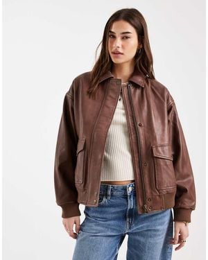 Levi's Leather Vintage Dad Jacket - Brown