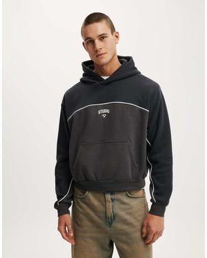 Cotton On Cropped Fit Graphic Hoodie - Grey