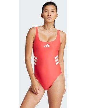 adidas 3-Stripes U-Back Swimsuit - Red