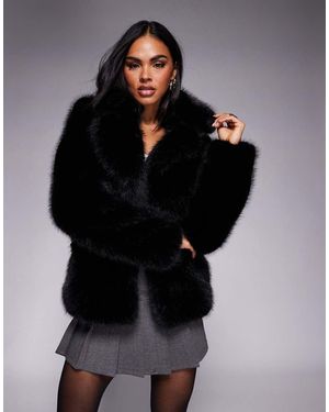 Forever New Faux Fur Coat - Black