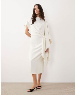 strapless open back dress Rove Linen-Cotton Midi Dress - Crossover Back-Ties main image 1
