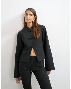 TOPSHOP Mandarin Collar Blazer - Black