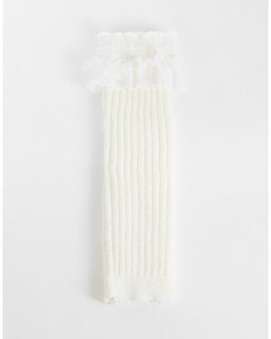 Reclaimed Vintage Legwarmer With Lace - White