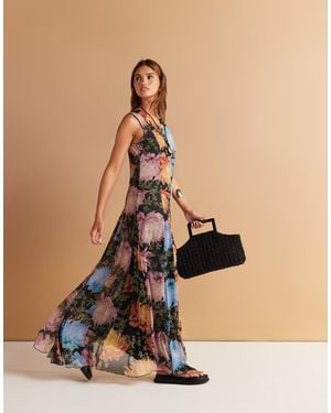 ASOS Spliced Maxi Dress With Godet Hem - Natural