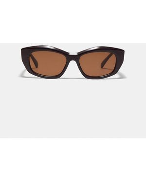 Stradivarius Hexagonal Resin Sunglasses - Brown