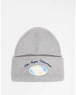 Aape By A Bathing Ape Aape By A Bathing Ape Beanie With Logo Badge - Gray