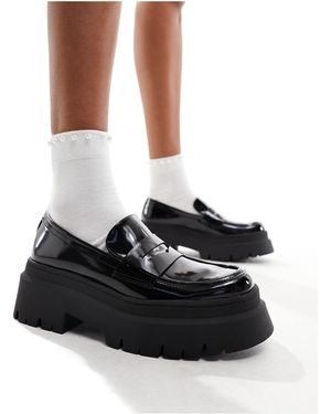 Pull&Bear Mocassini neri con suola spessa - Nero