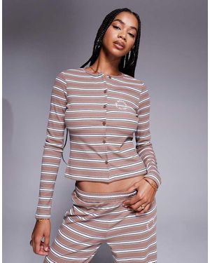 ASOS Weekend Collective Co-ord Stripe Cardigan - Grey