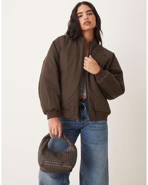 Tala Oversized Reversible Bomber Jacket - Brown