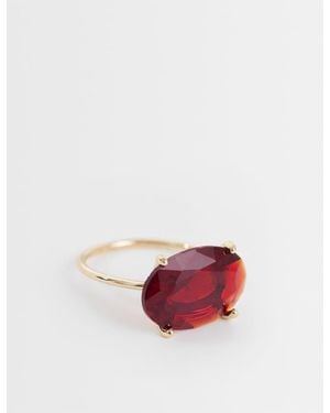 ASOS Ring Met Ingezette Rode Steen - Roze