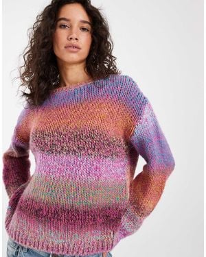 ASOS Gestrickter schulterfreier oversize-pullover - Lila