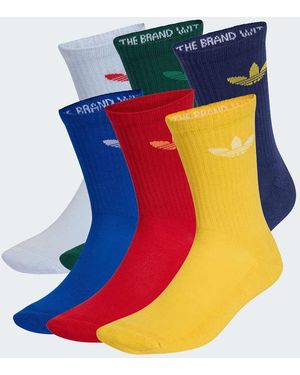 adidas Originals Set Van 6 Paar Sokken Met Trefoil-Logo - Blauw