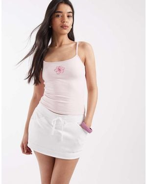 Hollister Y2k Fleece Mini Skort - White