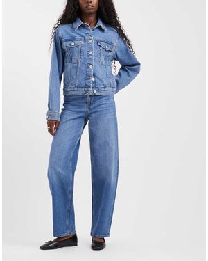 Pieces Grace Jeans Barrel Leg Medio - Blu