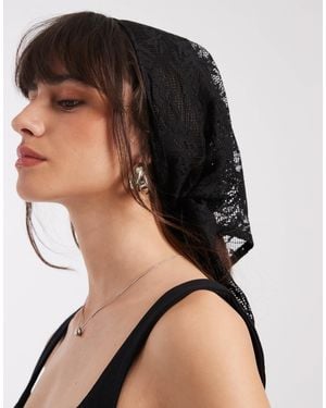 Pieces Lace Multi-Use Scarf - Black