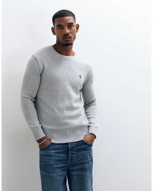 Polo Ralph Lauren Icon Logo Heavyweight Cotton Knit Jumper - Grey
