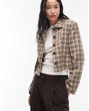 ASOS Neat Fit Cropped Collared Jacket - Grey