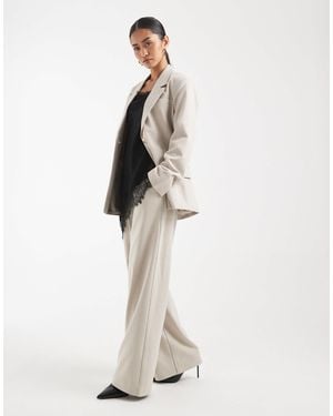 Object Wide Leg Tailored Trouser Co-ord - Natural