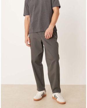 ASOS Smart Carrot Fit Trousers - Grey