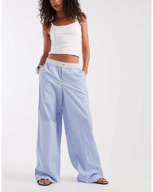 JJXX Poplin Stripe Trousers - Blue