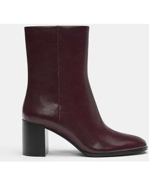 Pull&Bear High-Heel Ankle Boots - Purple