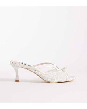 Be Mine Wide Fit Be Mine Bridal Wide Fit Maya Heeled Mules - White